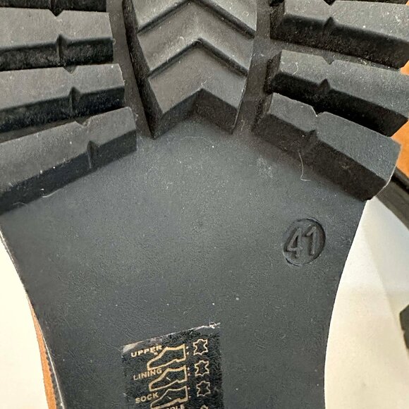 Anthropologie, Bruno Premi Tan Suede Floral Lug Sole Boots, Size 41 / 9.5-10 - Picture 9 of 10